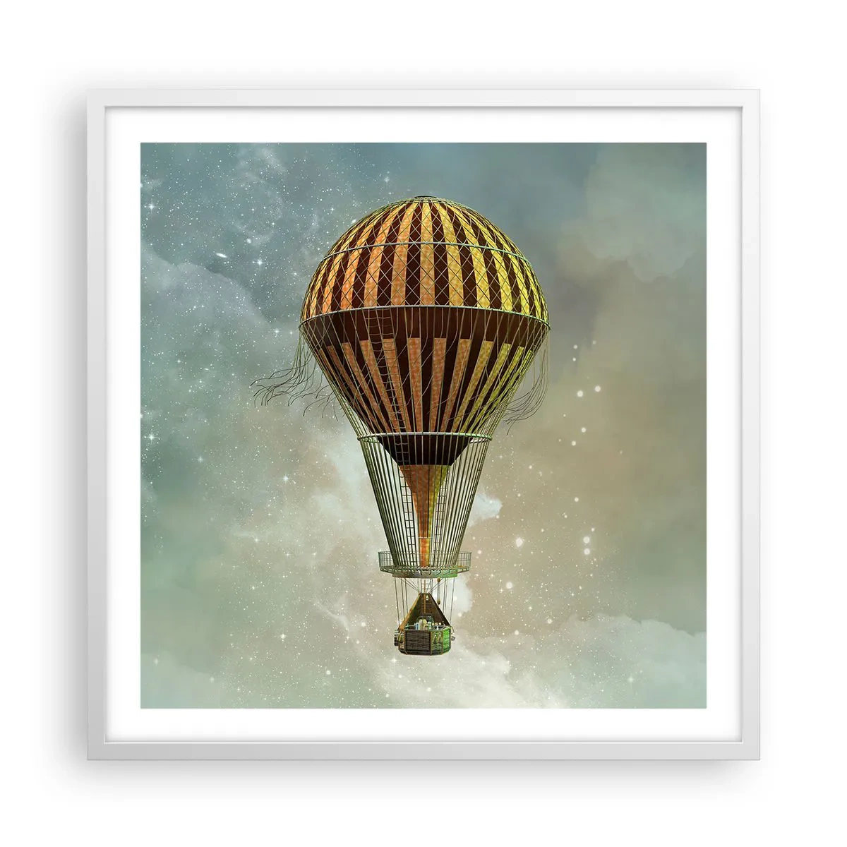 Poster in cornice bianca - I voli dei pionieri - 60x60 cm