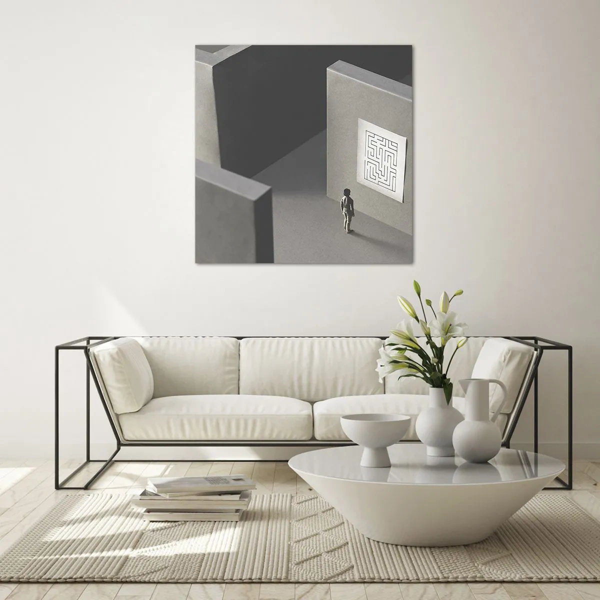 Quadro su vetro - Ma dove mi trovo? - 50x50 cm