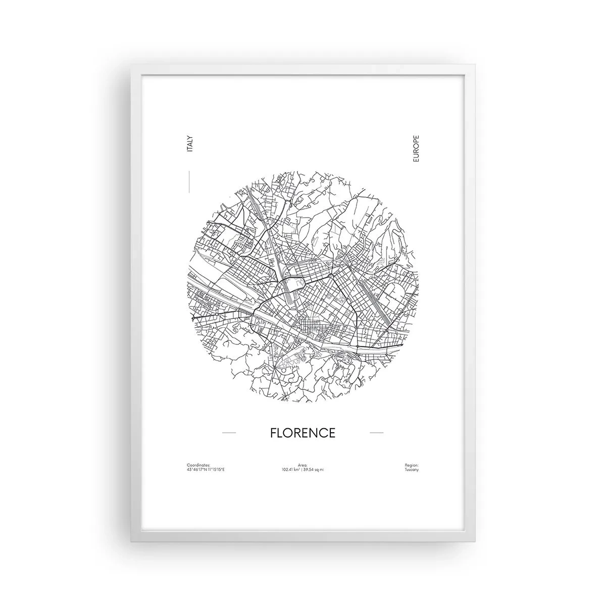 Poster in cornice bianca - Anatomia di Firenze - 50x70 cm