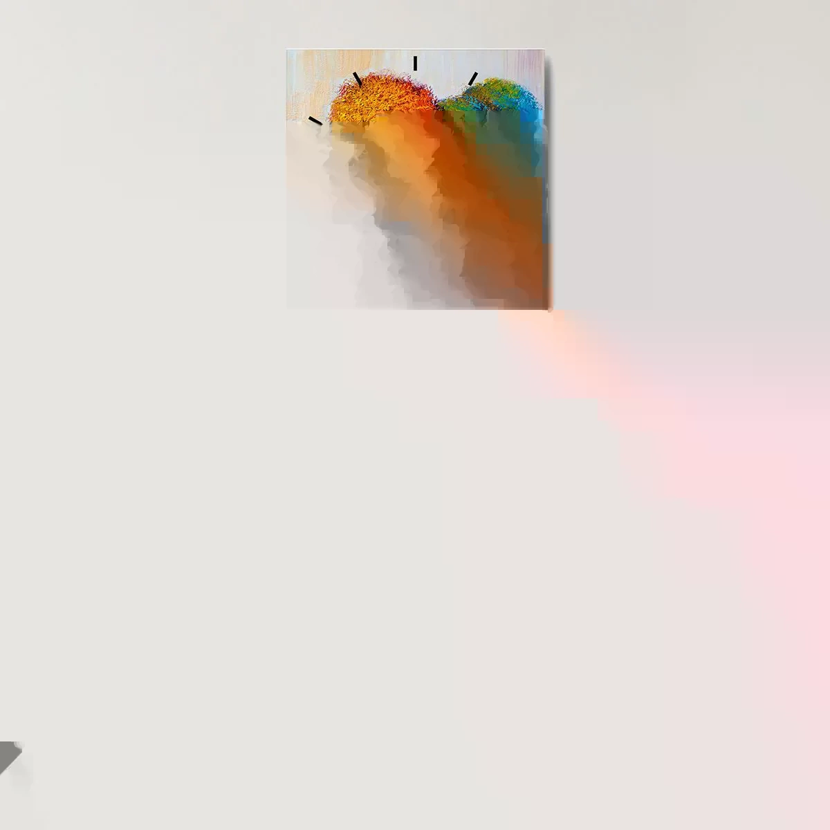 Orologio da parete - Orologio in Vetro - Ciuffo di colori brillanti - 40x40 cm