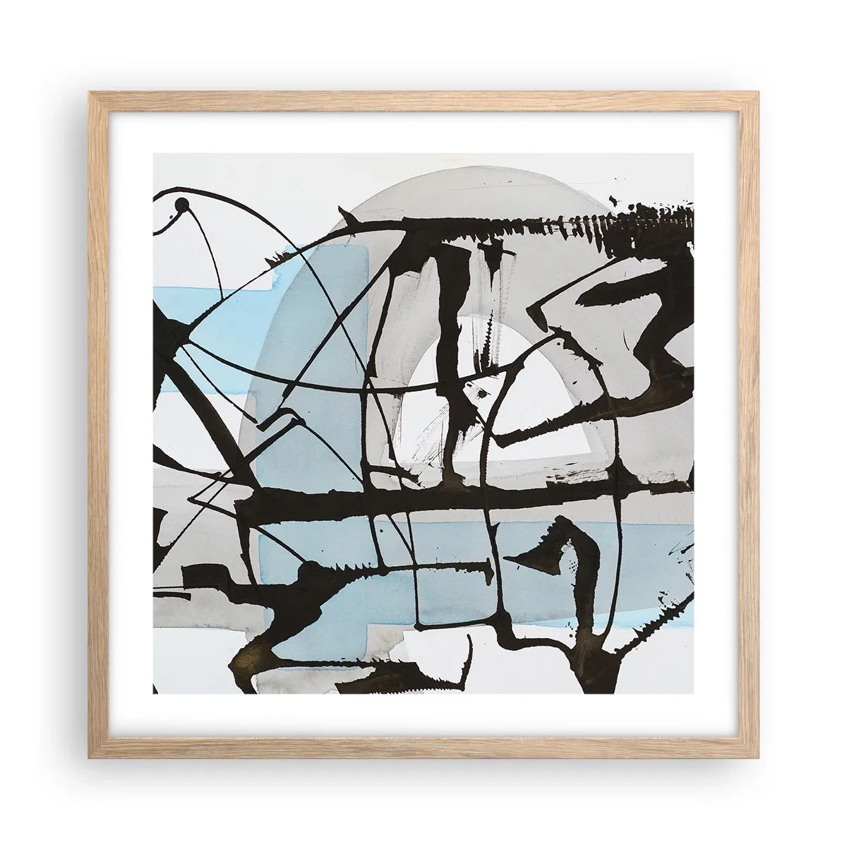 Poster in cornice rovere chiaro - Blu nonostante tutto - 50x50 cm