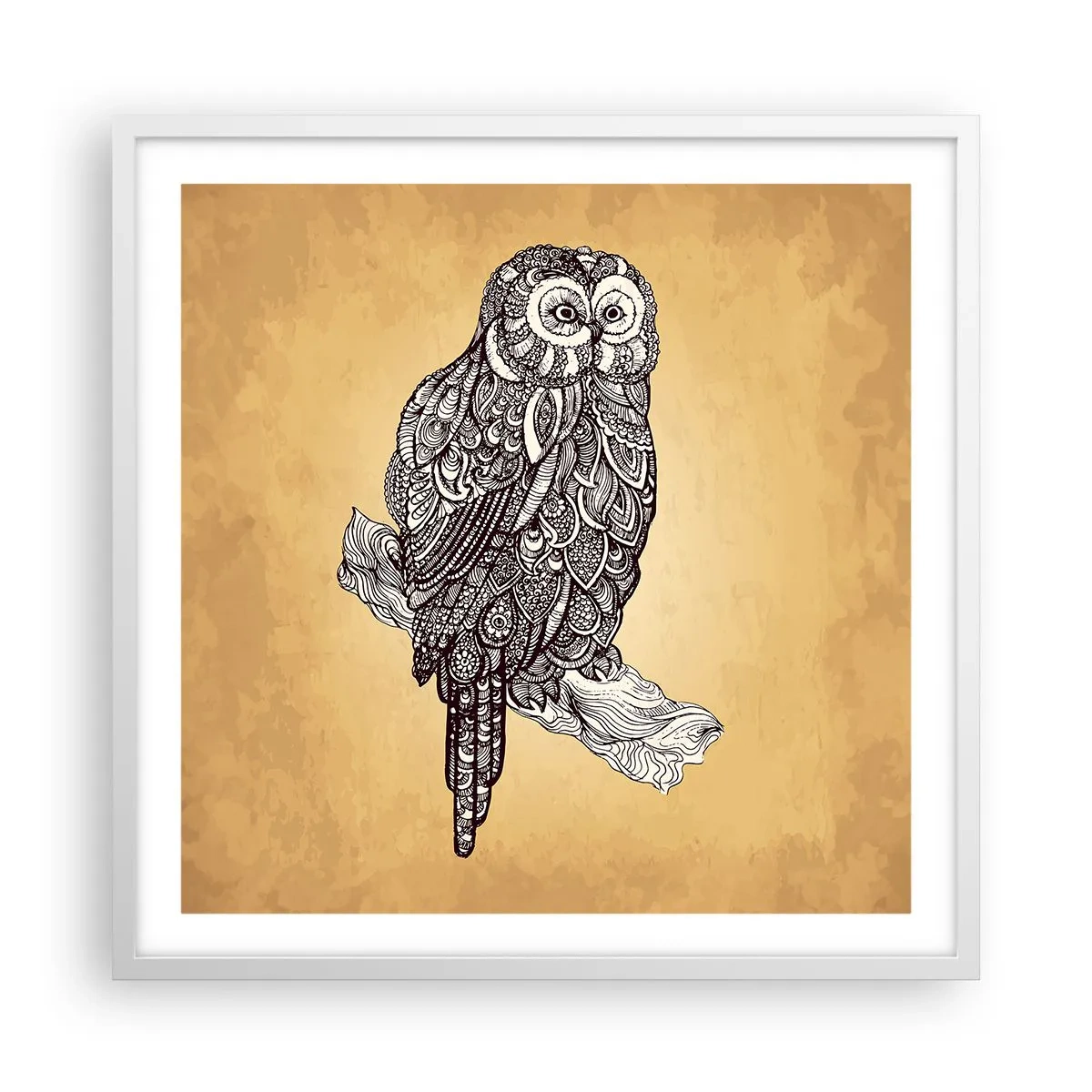 Poster in cornice bianca - Delicati ghirigori di saggezza - 60x60 cm