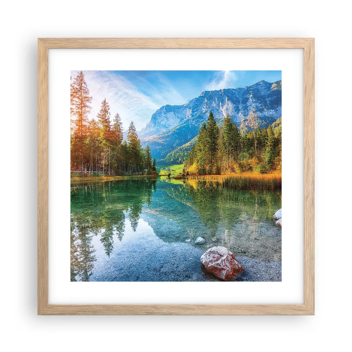 Poster in cornice rovere chiaro - La mitezza dell'autunno - 40x40 cm