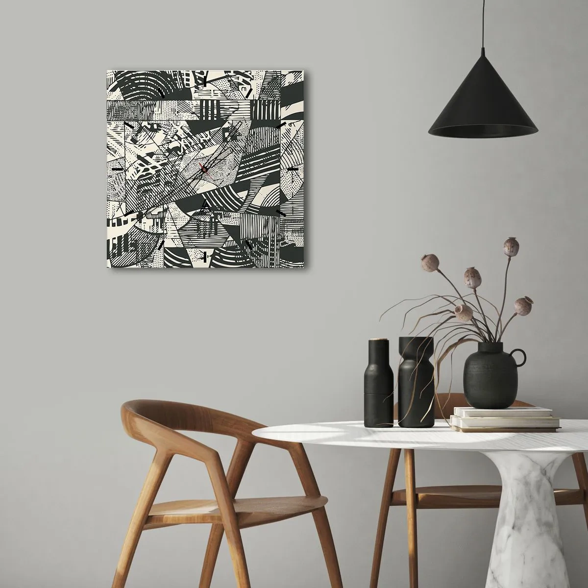Orologio da parete - Orologio in Vetro - Dinamica della contemporaneità - 40x40 cm