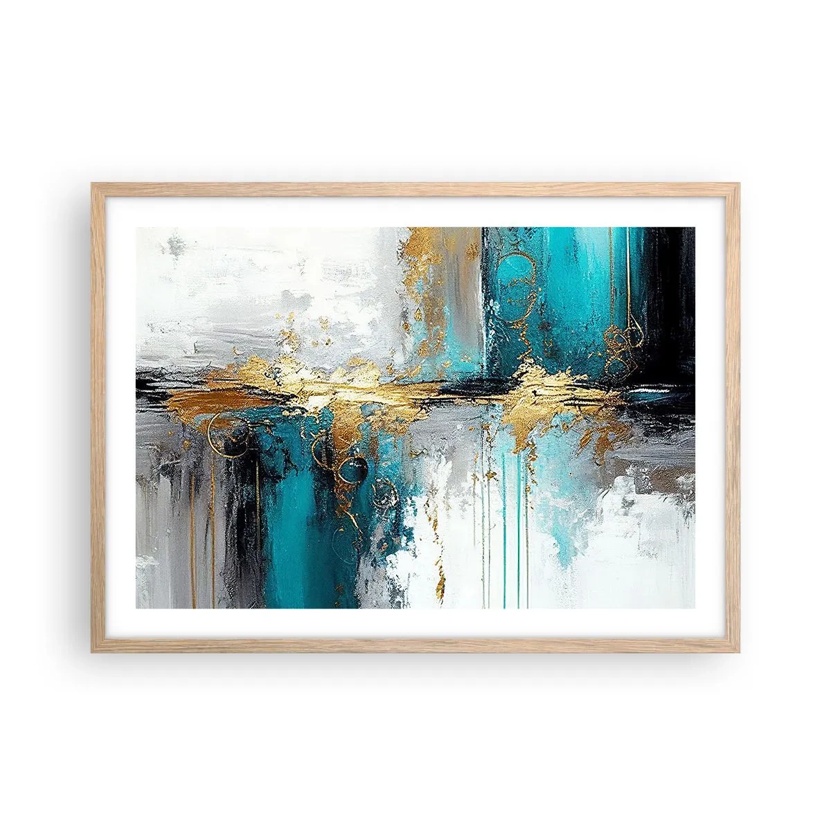 Poster in cornice rovere chiaro - Panta rei - 70x50 cm
