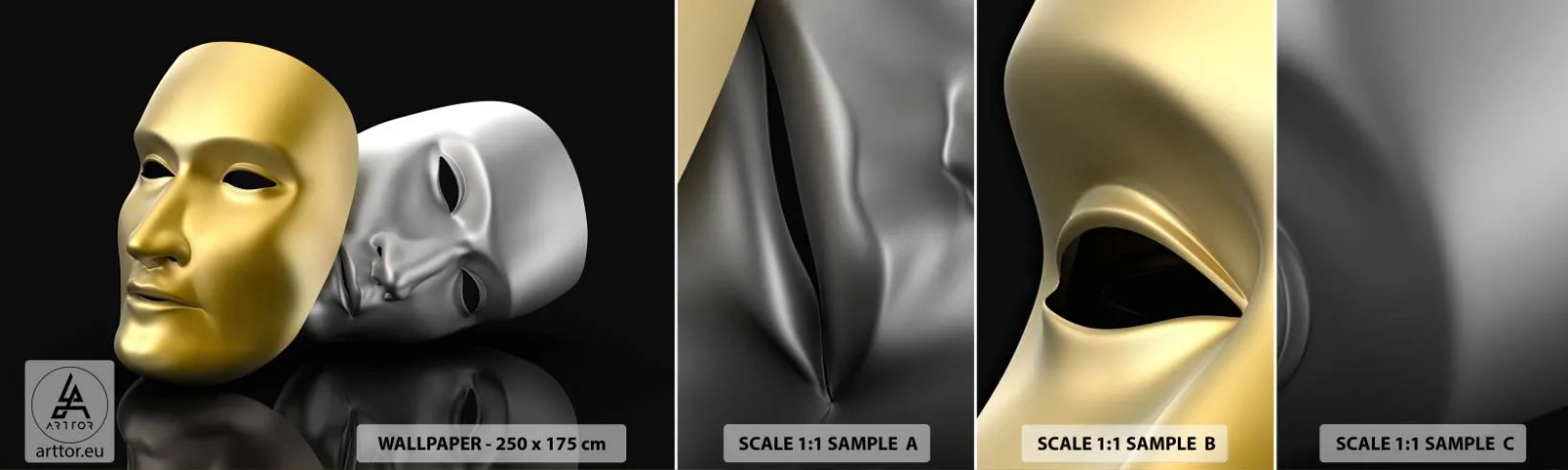 Campione Di Fotomurale Standard Eco - La vita è teatro - Cappuccio, Pezzo, Teatro - 100x30 cm