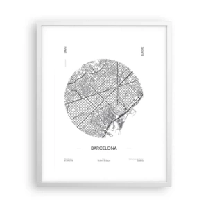 Poster in cornice bianca - Anatomia di Barcellona - 40x50 cm