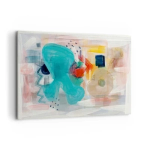 Quadro su tela - Stampe su Tela - Forme e colori astratti creano una composizione dinamica - 120x80cm - Il gioco dei colori - Decorazione murale moderna per soggiorno e camera da letto ARTTOR