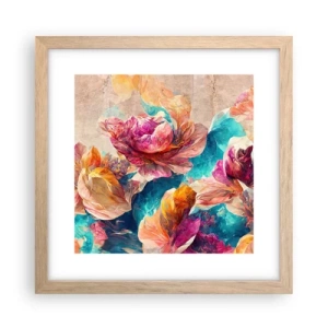 Poster in cornice rovere chiaro - Lo splendore colorato del bouquet - 30x30 cm