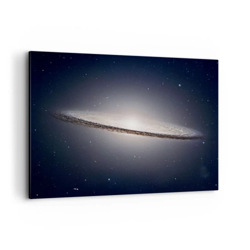 Quadro su tela - Stampe su Tela - Una galassia a spirale sullo sfondo dello spazio stellato - 120x80cm - Tanto tempo fa in una lontana galassia... - Decorazione murale moderna per soggiorno e camera da letto ARTTOR