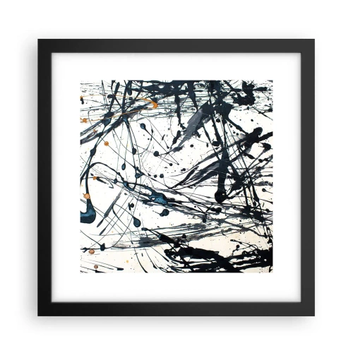 Poster in cornice nera - Astrazione espressionistica - 30x30 cm