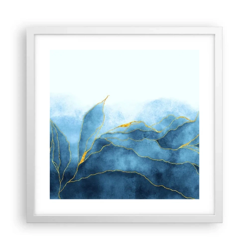 Poster in cornice bianca - Blu nell'oro - 40x40 cm