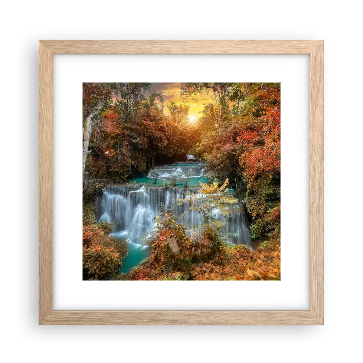 Poster in cornice rovere chiaro - Il tesoro nascosto nel bosco - 30x30 cm