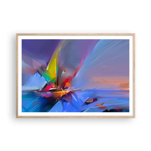 Poster in cornice rovere chiaro - Eliche come un uccello - 100x70 cm