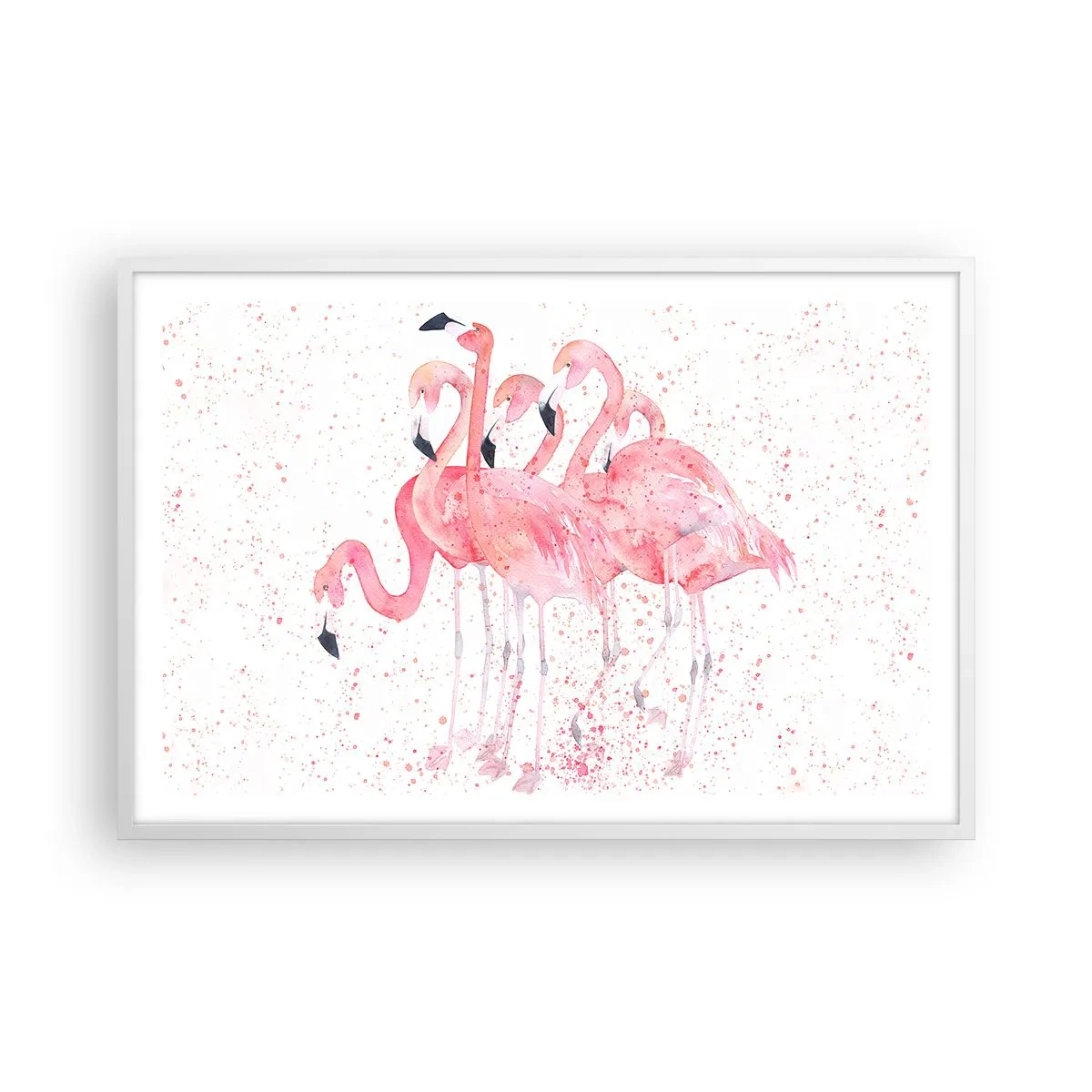 Poster in cornice bianca - Gruppo in rosa - 91x61 cm