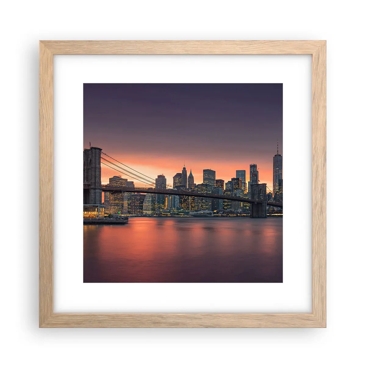 Poster in cornice rovere chiaro - Immersa nel silenzio lilla - 30x30 cm