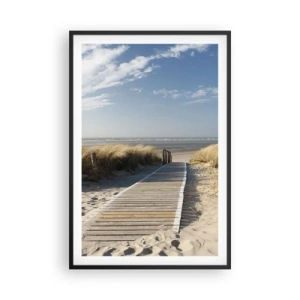 Poster in cornice nera - Dopo la duna, nel fruscio dell'erba - 61x91 cm
