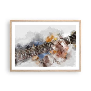 Poster in cornice rovere chiaro - Poesia tra le corde - 70x50 cm