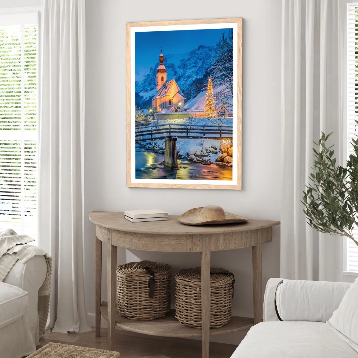 Poster in cornice rovere chiaro - Lo spirito di Natale - 30x40 cm