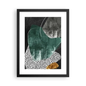 Poster in cornice nera - Astrazione colorata con petalo d'oro - 30x40 cm