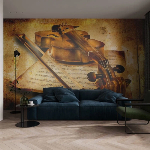 Fotomurali Autoadesivo Deluxe Sticker - Ci vuole subito un virtuoso - Violino, Musica, Note musicali - 100x70 cm