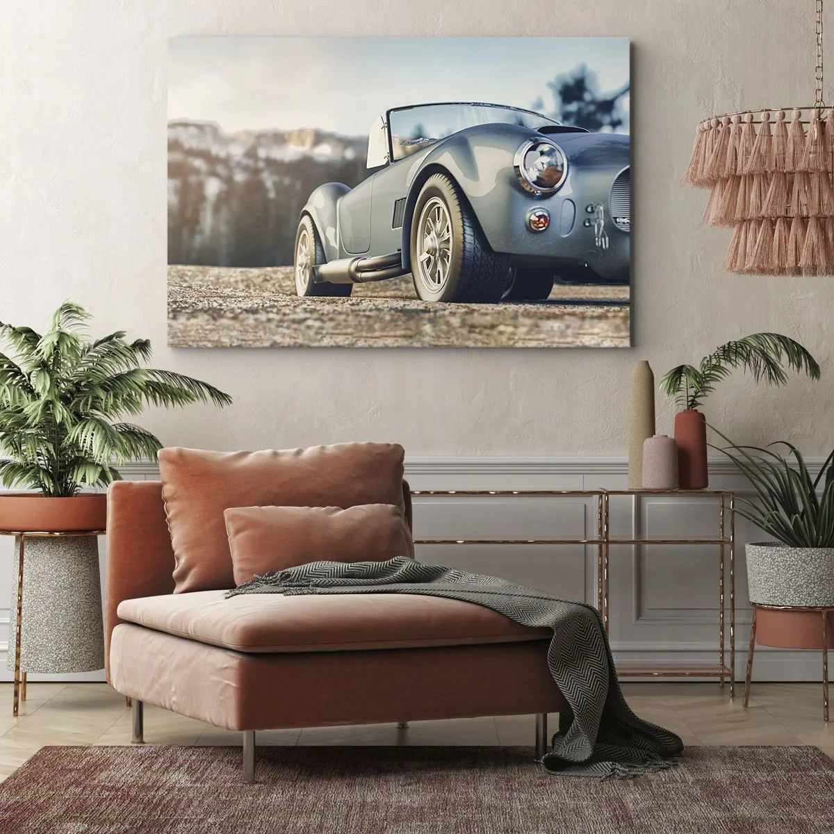 Quadro su tela - Stampe su Tela - Auto decappottabile classica in un ambiente pittoresco - 120x80cm - Perché lo stile è importante - Decorazione murale moderna per soggiorno e camera da letto ARTTOR