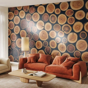 Fotomurali Autoadesivo Deluxe Sticker - Quanti anni mi dai? - Tronco d'albero, foresta, Pezzo - 150x105 cm
