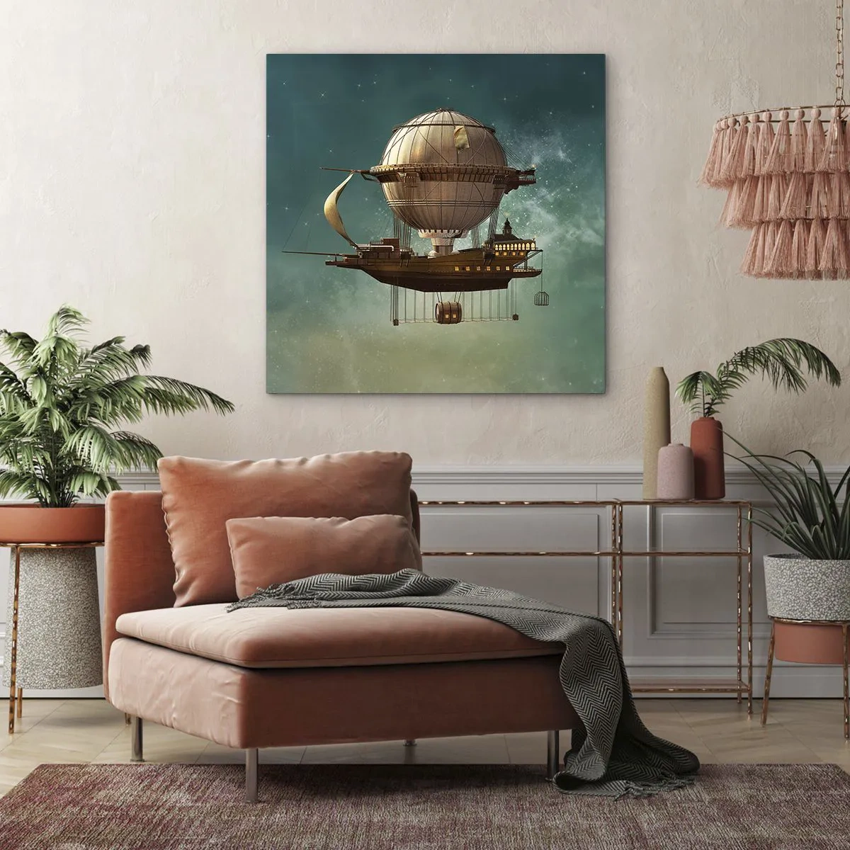 Quadro su tela - Stampe su Tela - Saluti da Jules Verne - 60x60 cm
