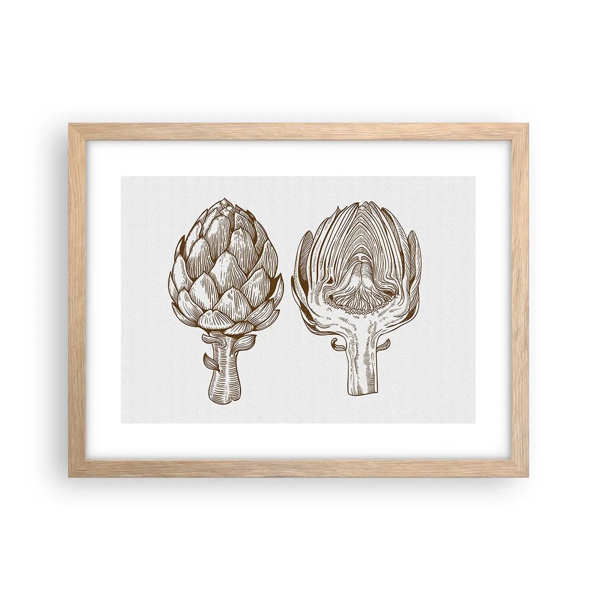 Poster in cornice rovere chiaro - Lezione di anatomia - 40x30 cm
