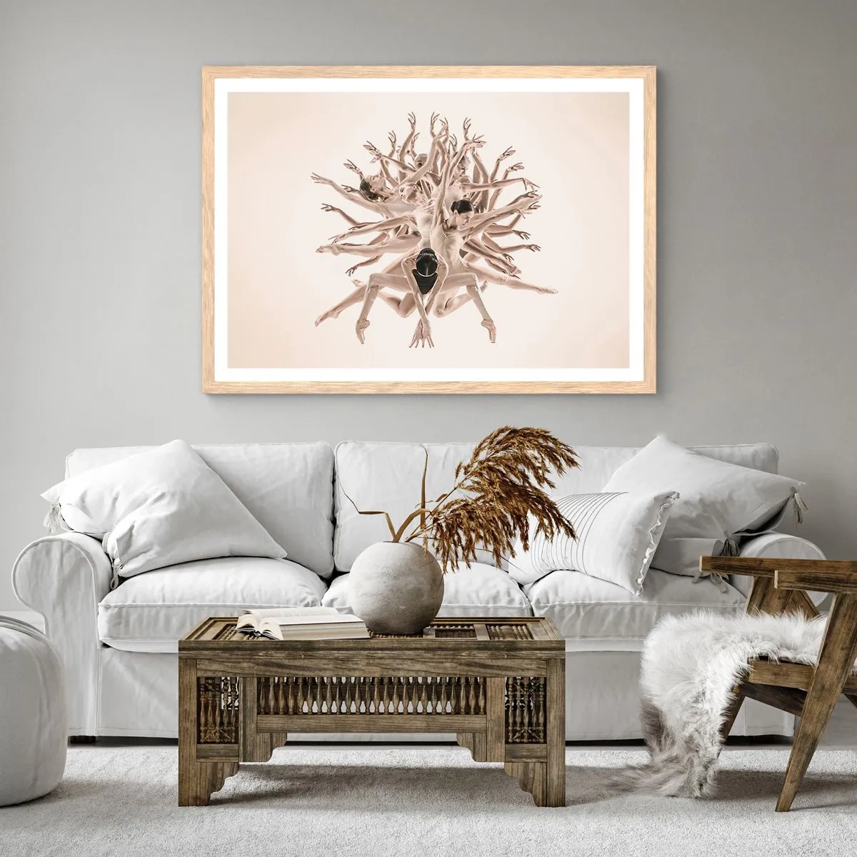 Poster in cornice rovere chiaro - Fiorendo nella danza - 70x50 cm