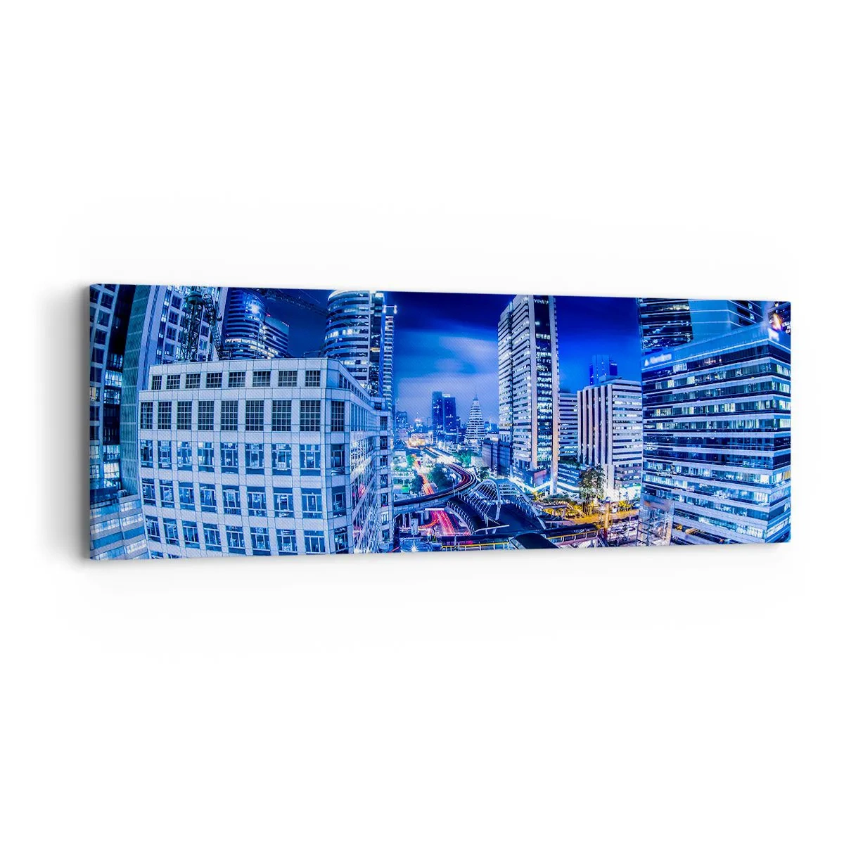 Quadro su tela - Stampe su Tela - Il ritmo notturno della città - 90x30 cm