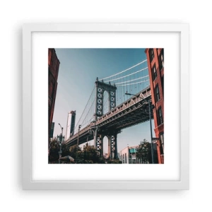 Poster in cornice bianca - Sopra le onde della città - 30x30 cm