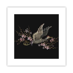 Poster - Uccello esotico ricamato - 30x30 cm