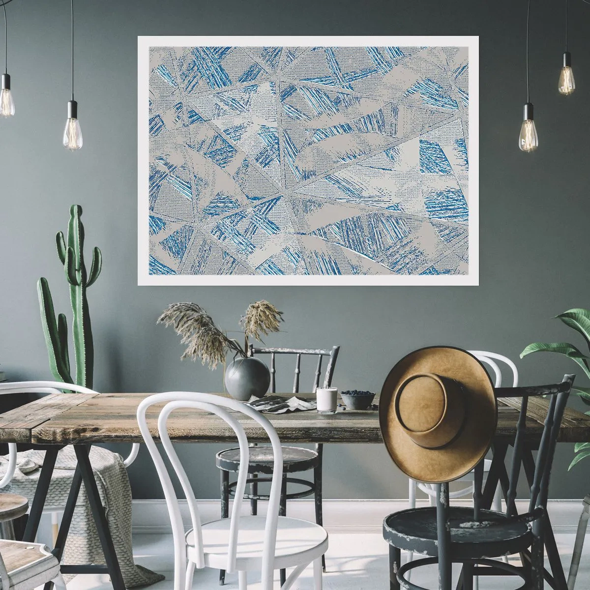 Poster - Nel labirinto grigioblu - 70x50 cm