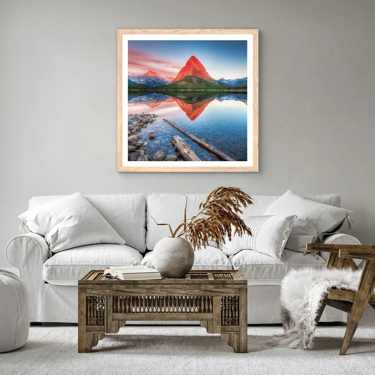 Poster in cornice rovere chiaro - Caldo e freddo - 60x60 cm