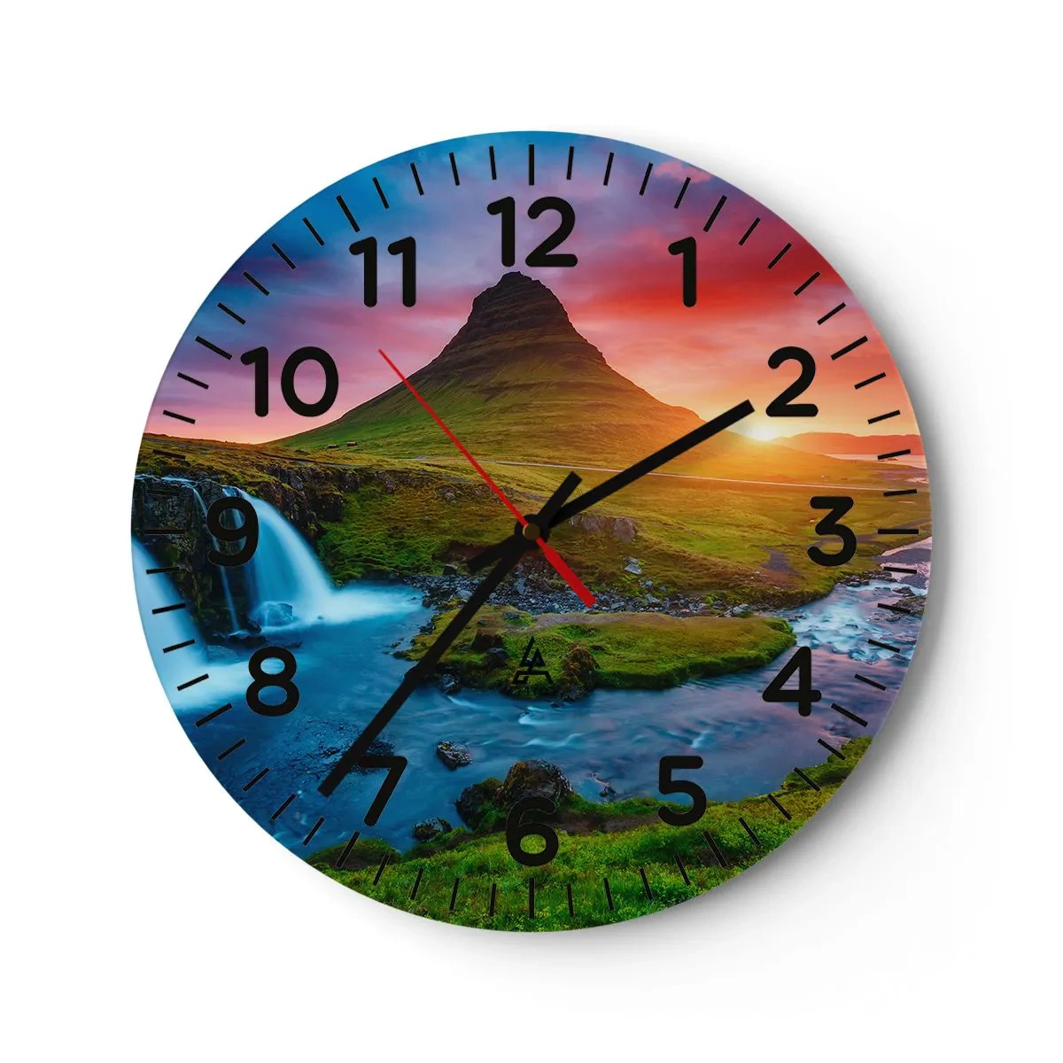 Orologio da parete - Orologio in Vetro - Islanda: acqua e fuoco - 30x30 cm