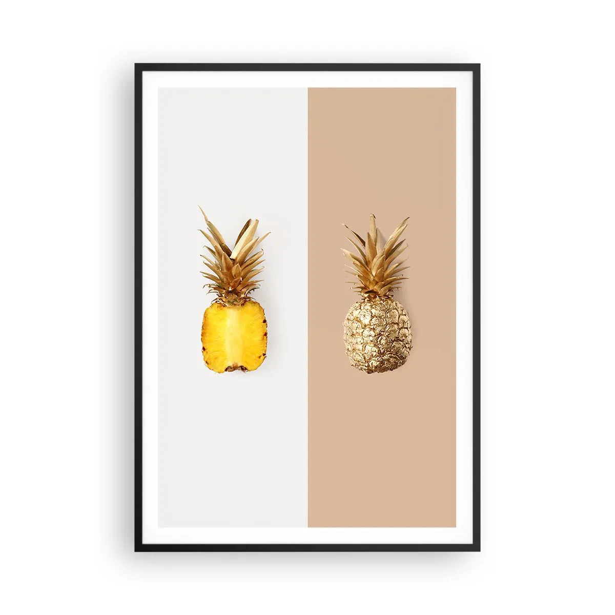 Poster in cornice nera - Ananas per due - 70x100 cm