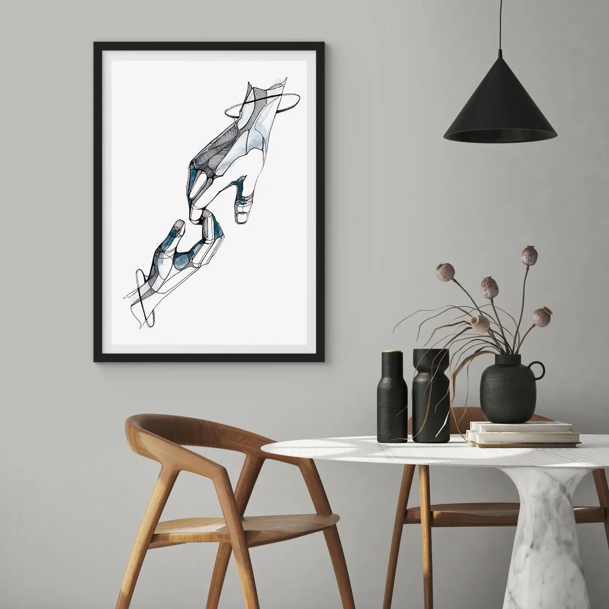 Poster in cornice nera - Buon gesto - 30x40 cm