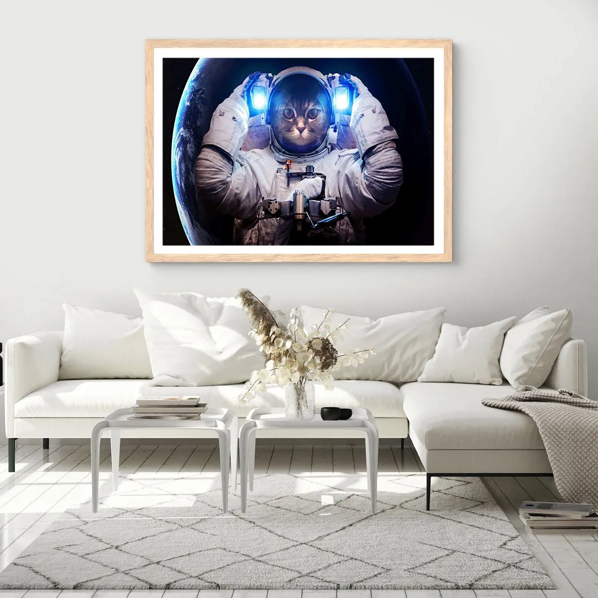 Poster in cornice rovere chiaro - Houston, avete un problema - 70x50 cm