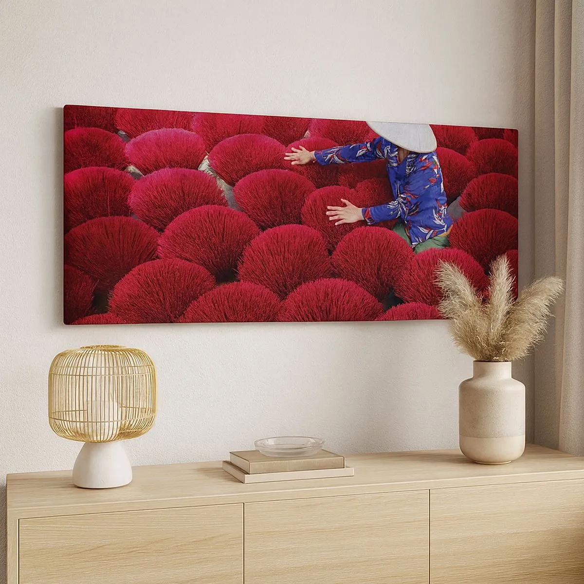 Quadro su tela - Stampe su Tela - Nel campo di riso - 100x40 cm