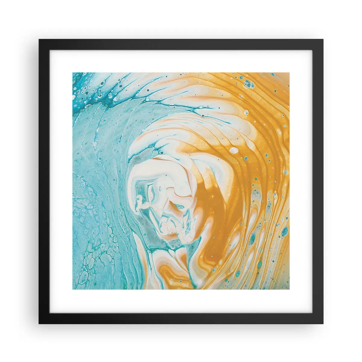 Poster in cornice nera - Vortice pastello - 40x40 cm