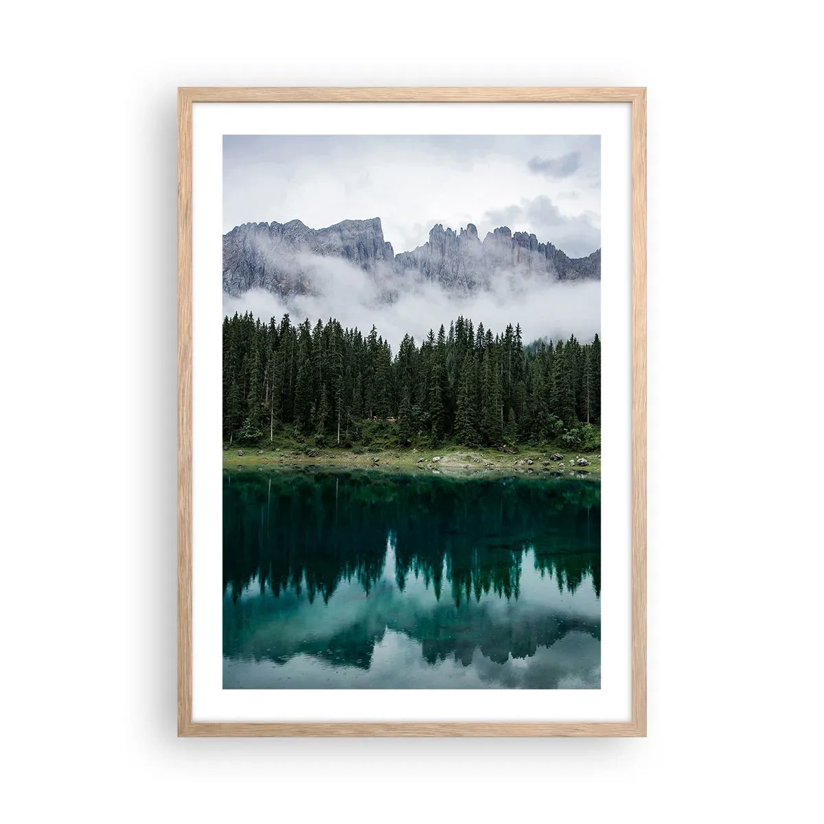 Poster in cornice rovere chiaro - Silenzio, non svegliamo l'acqua che dorme... - 50x70 cm