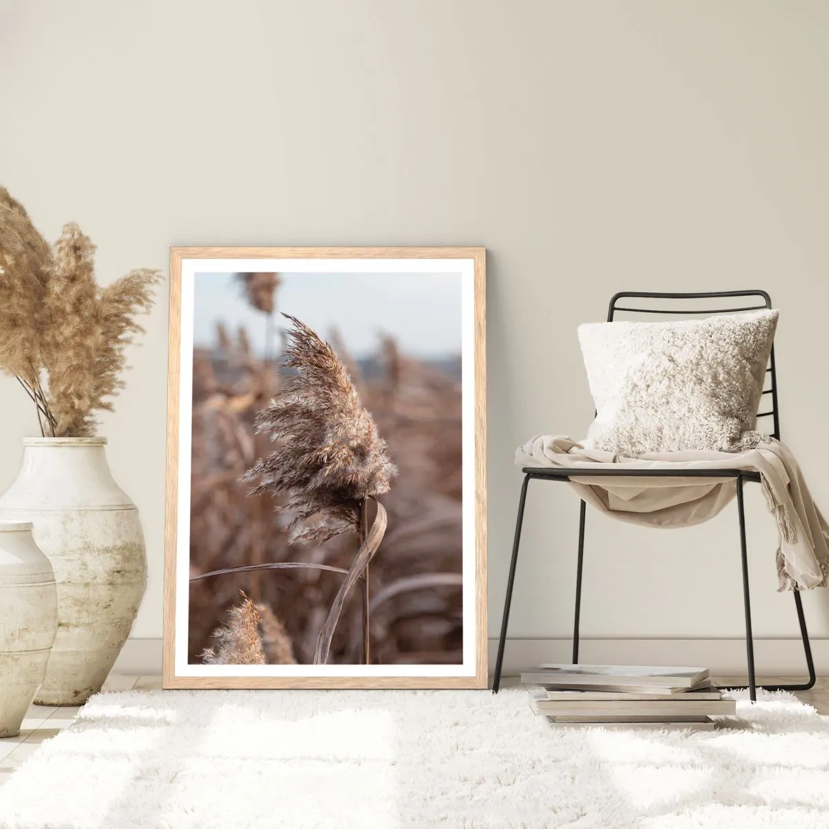 Poster in cornice rovere chiaro - è tempo di volare col vento - 30x40 cm