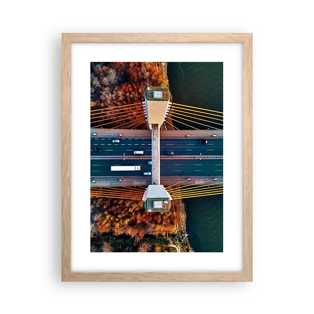 Poster in cornice rovere chiaro - Oltre il fiume, oltre il bosco - 30x40 cm