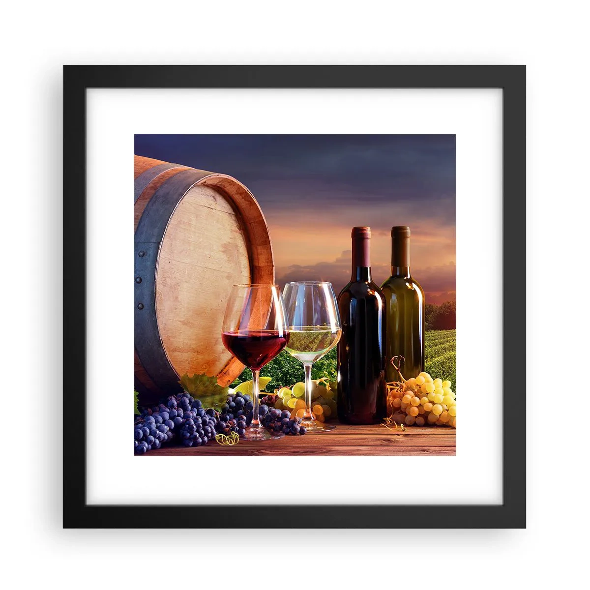 Poster in cornice nera - Qui la vita ha gusto - 30x30 cm