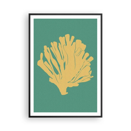 Poster in cornice nera - Un cespuglio del bosco sottomarino - 70x100 cm