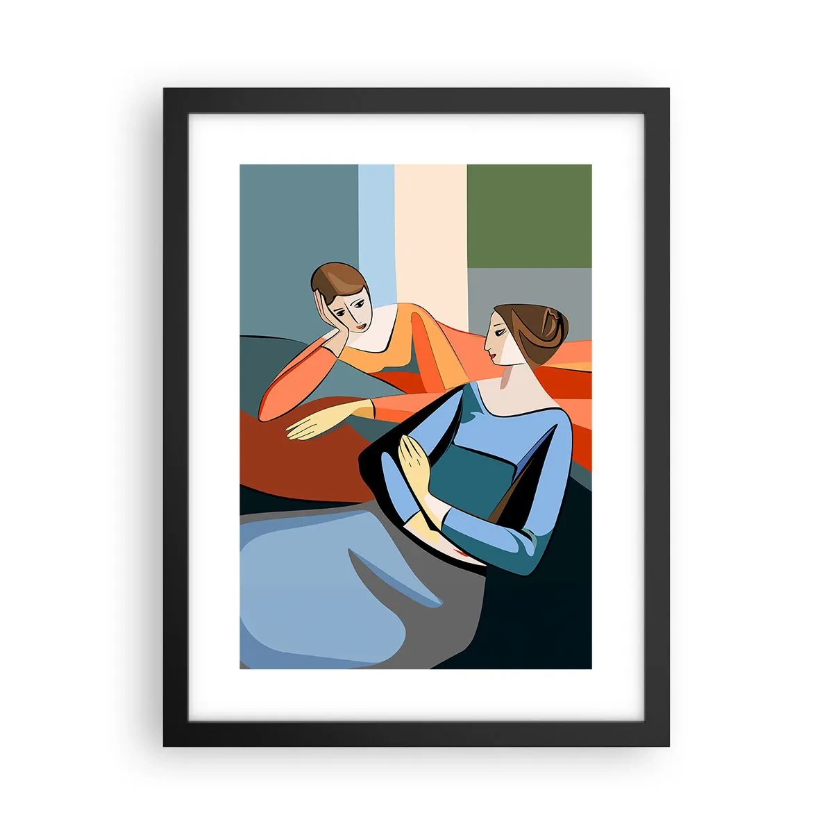 Poster in cornice nera - Il momento delle confidenze - 30x40 cm
