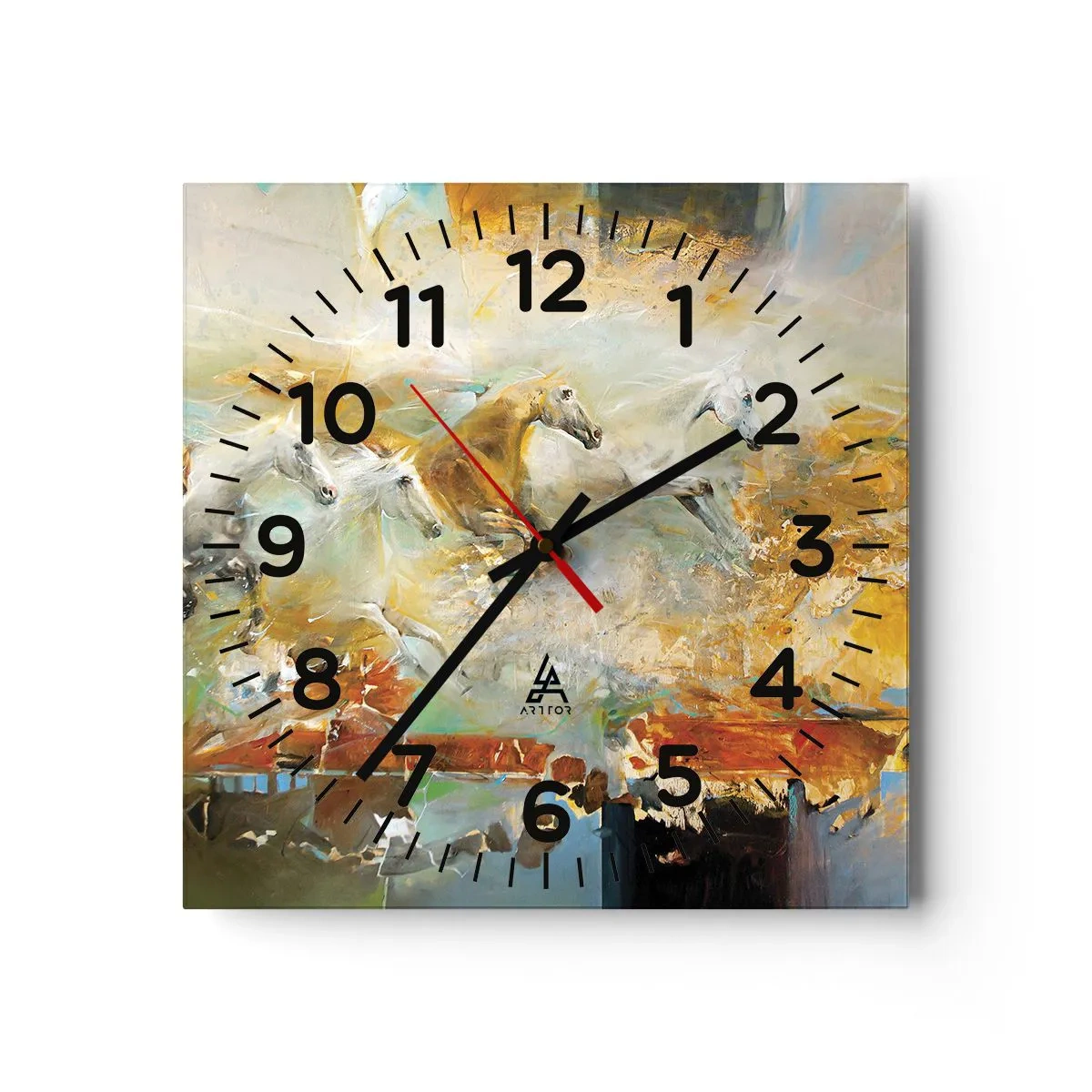 Orologio da parete - Orologio in Vetro - Al galoppo attraverso la luce - 30x30 cm