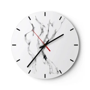 Orologio da parete - Orologio in Vetro - Linee nere astratte in una composizione minimalista - 30x30cm - Bella e forte - Decorazione murale moderna per soggiorno, cucina e camera da letto ARTTOR