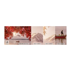 Campione di Fotomurale Adesivo Deluxe Sticker - Nell'atmosfera del Giappone - Paesaggio, Lago, Giappone - 100x30 cm